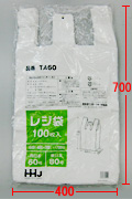 TA60 レジ袋(東日本80号／西日本60号) – 白 – 厚み0.024mm – メーカー