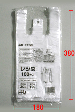 TF30 レジ袋(東日本12号／西日本30号) – 半透明 – 厚み0.011mm