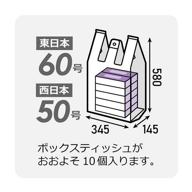 レジ袋 薄手 西日本 50号 (東日本60号) ブロック有 34x58cm マチ15cm 0.018mm厚 半透明 100枚x20冊 RHK-50  サンキョウプラテック