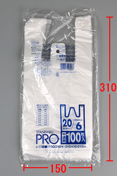 YS1N_sanipak レジ袋(東日本6号／西日本20号) – 半透明 – 厚み0.012mm 